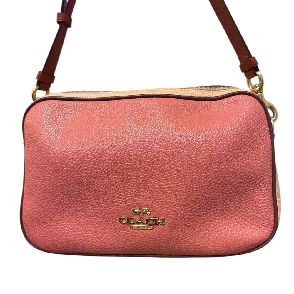 Coach Pink Leather Jes crossbody Bag purse designer tan handbag messenger